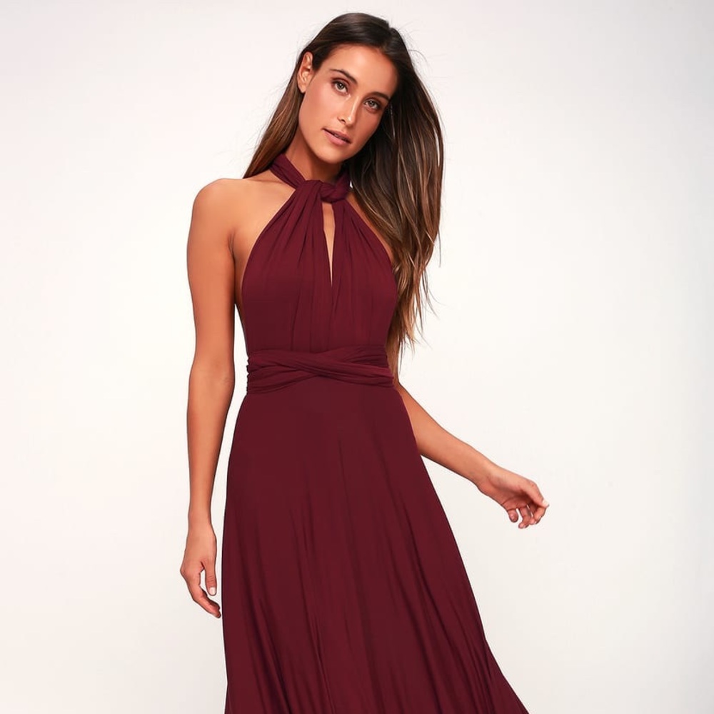 Burgundy Lulus Wrap Dress